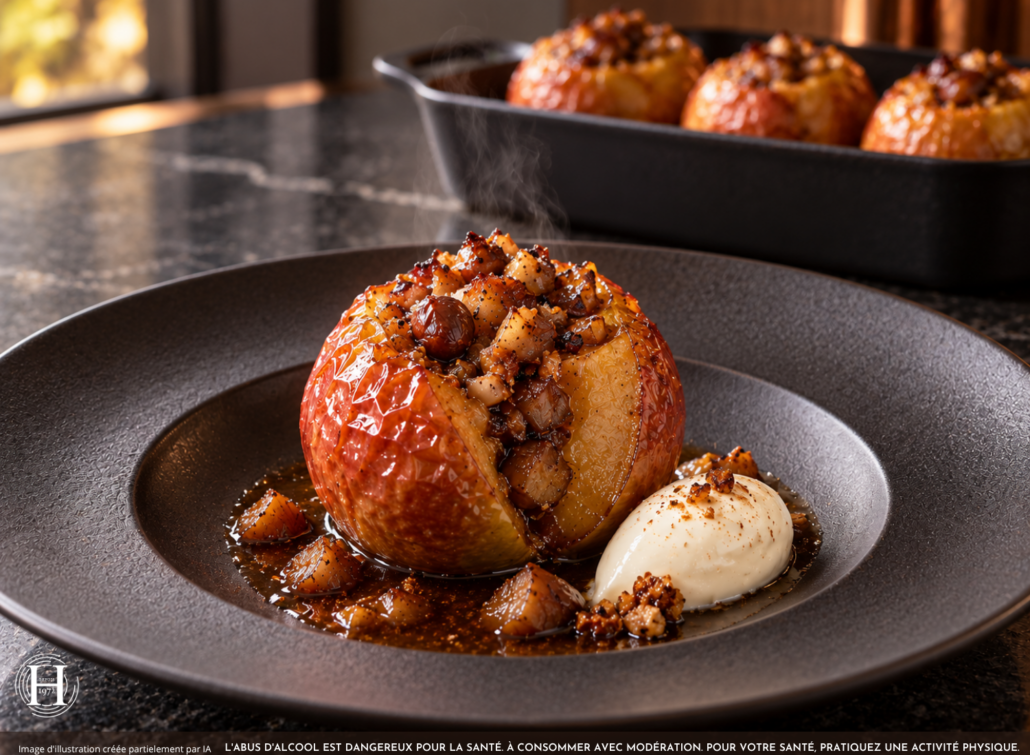 Pommes au four à la Liqueur de Châtaigne de la Distillerie HEPP